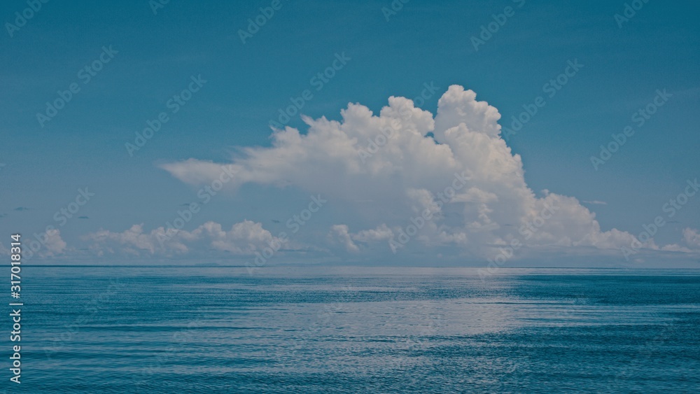 beautiful cinematic seascape from the remote and isolated southern pacific tropical island with clear sea
