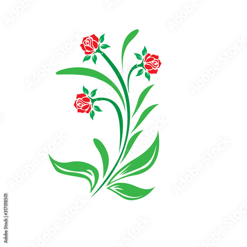 vector flower logo design and ornament