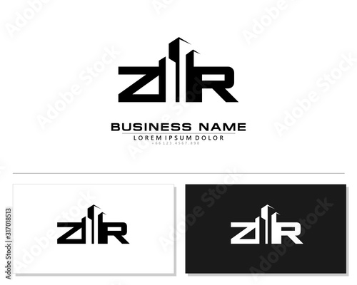 Z R ZR Initial building logo concept