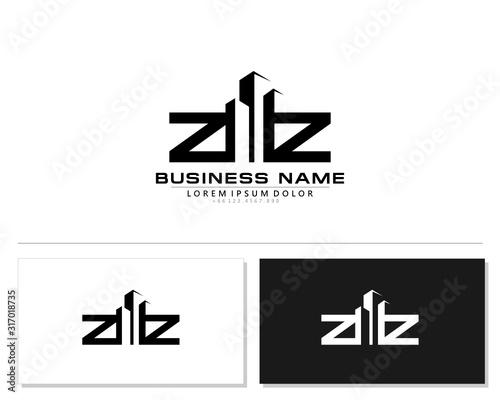 Z ZZ Initial building logo concept
