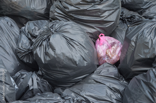 A garbage pile on the side of the road