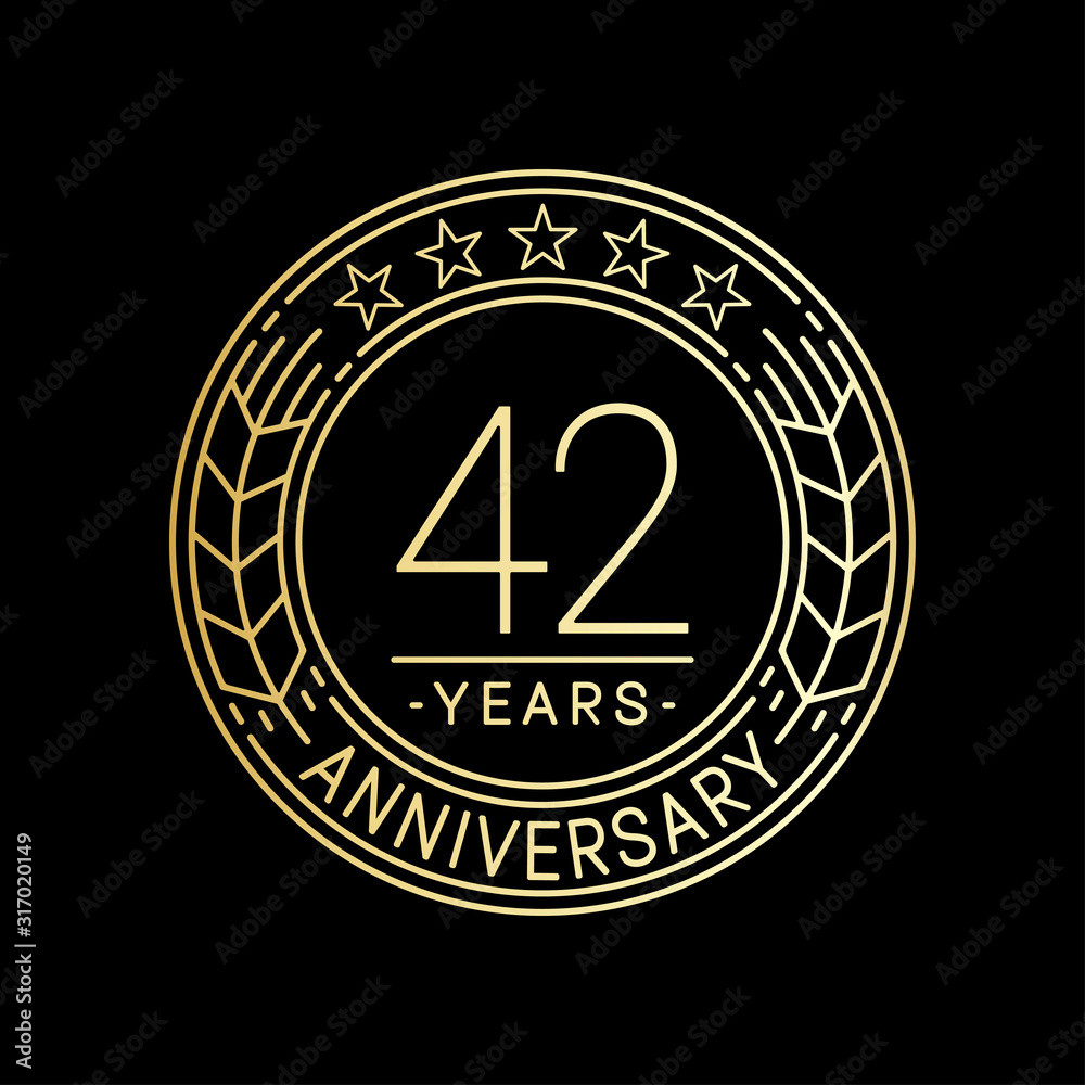 42 years anniversary logo template. 42nd line art vector and illustration. 42 years anniversary logo template. 42nd line art vector and illustration.