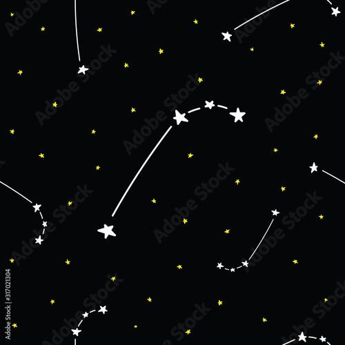 Constellation stars set horoscope decoration seamless pattern