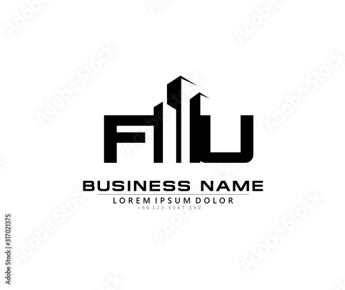 F U FU Initial building logo concept