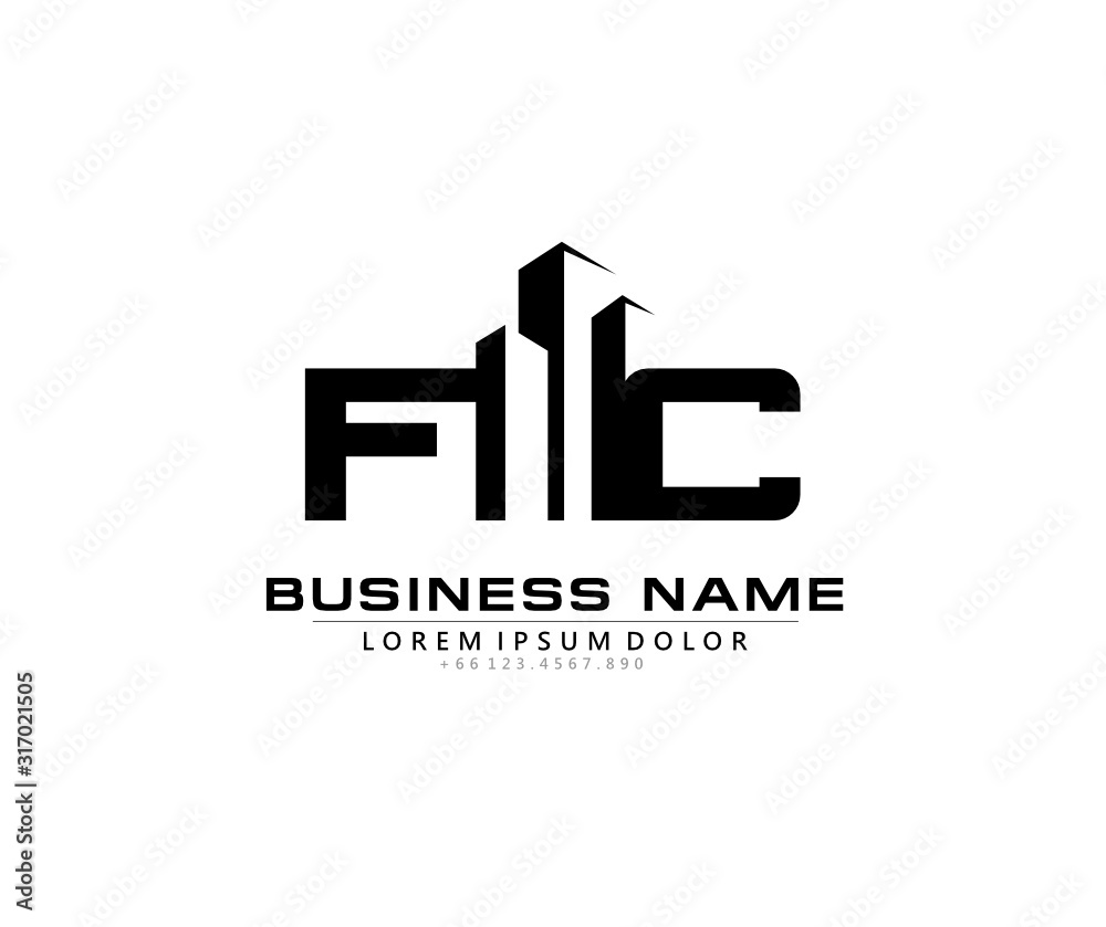 F C FC Initial building logo concept