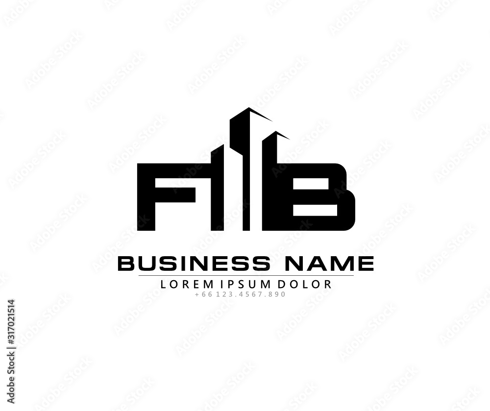 F B FB Initial building logo concept