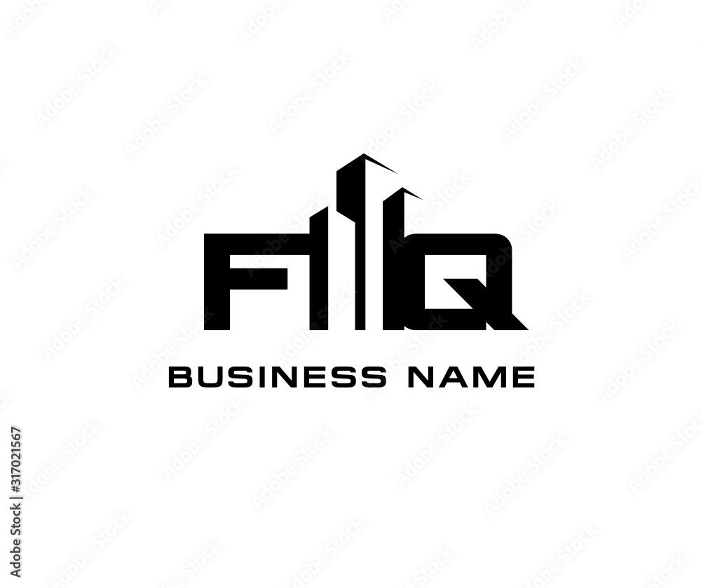 F Q FQ Initial building logo concept