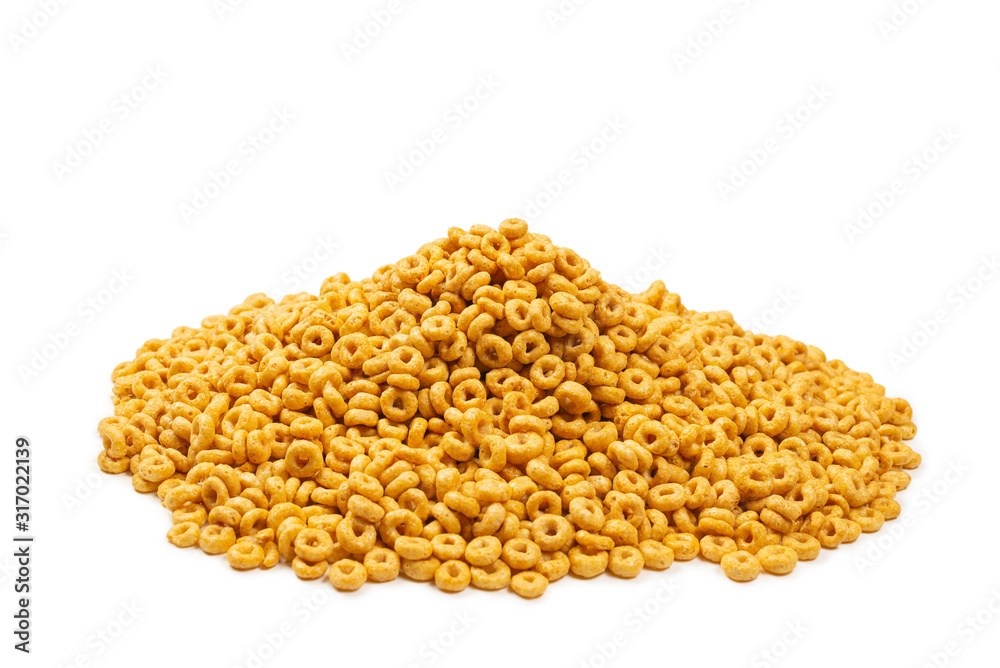 Corn-flakes background and texture. Top view. Corn-flakes background and texture. Top view.