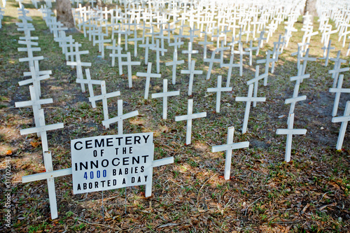 Protest Art Cemetery of innocent bebies aborted