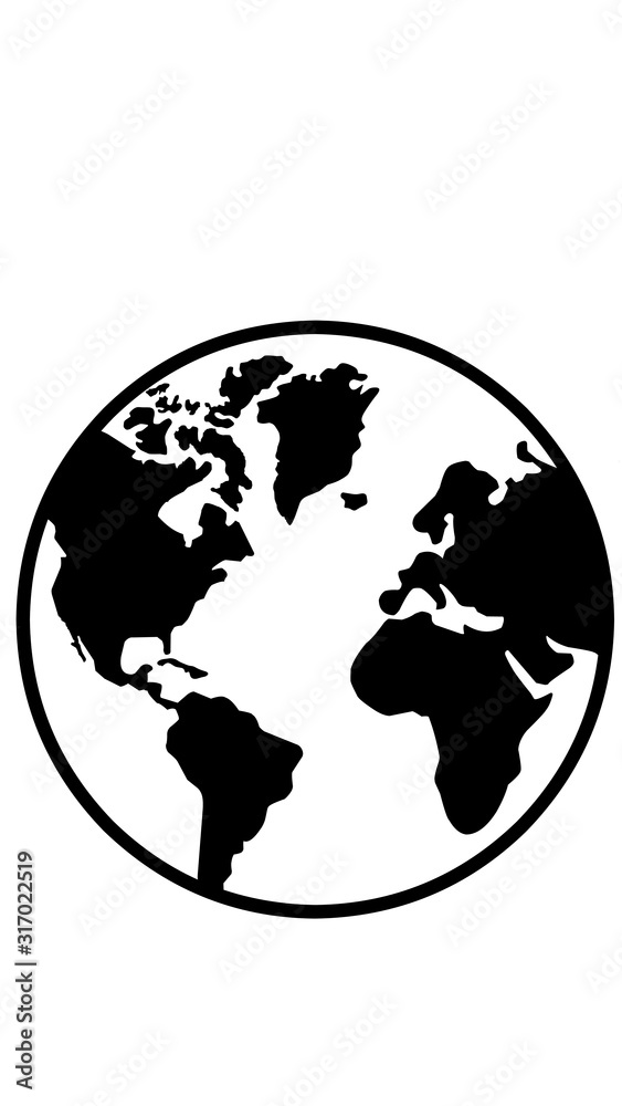 globe on a white background