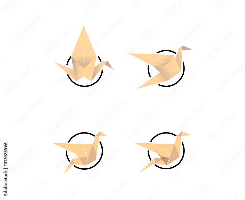 Vector of Bird paper crane illustration design eps   format, suitable for your design needs, logo, illustration, animation, etc.
