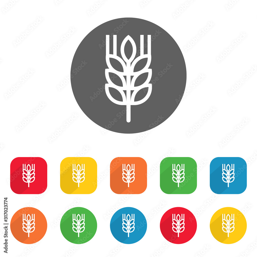 Set of gluten icon healthy organic food bread vector illustration. EPS 10