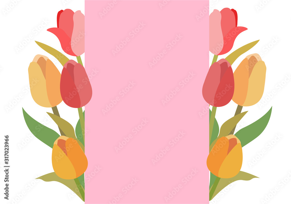 チューリップの花フレームイラスト Stock Vector Adobe Stock チューリップの花フレームイラスト Stock Vector Adobe Stock