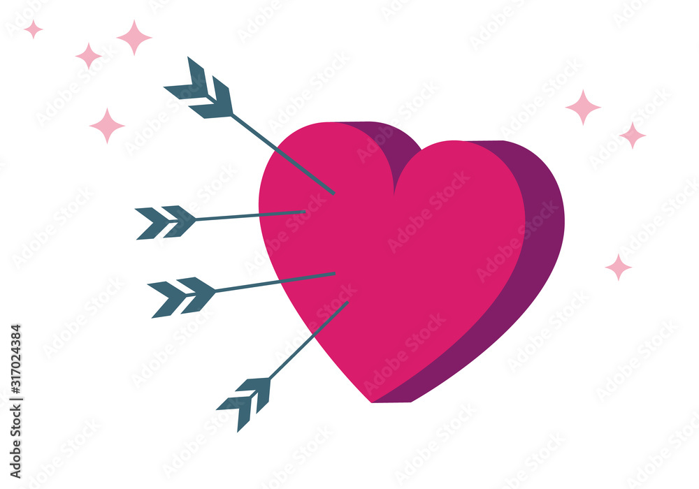矢の刺さったハートのイラスト Stock Vector Adobe Stock