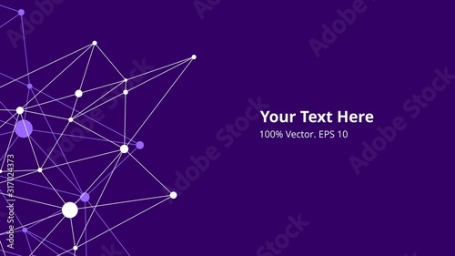 Futuristic crypto colorful blockchain illustration. Vector global creative social network. Abstract polygonal background with lines and dots. EPS 10