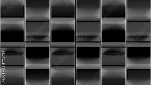 Loopable dark black moving cube box motion footage background.