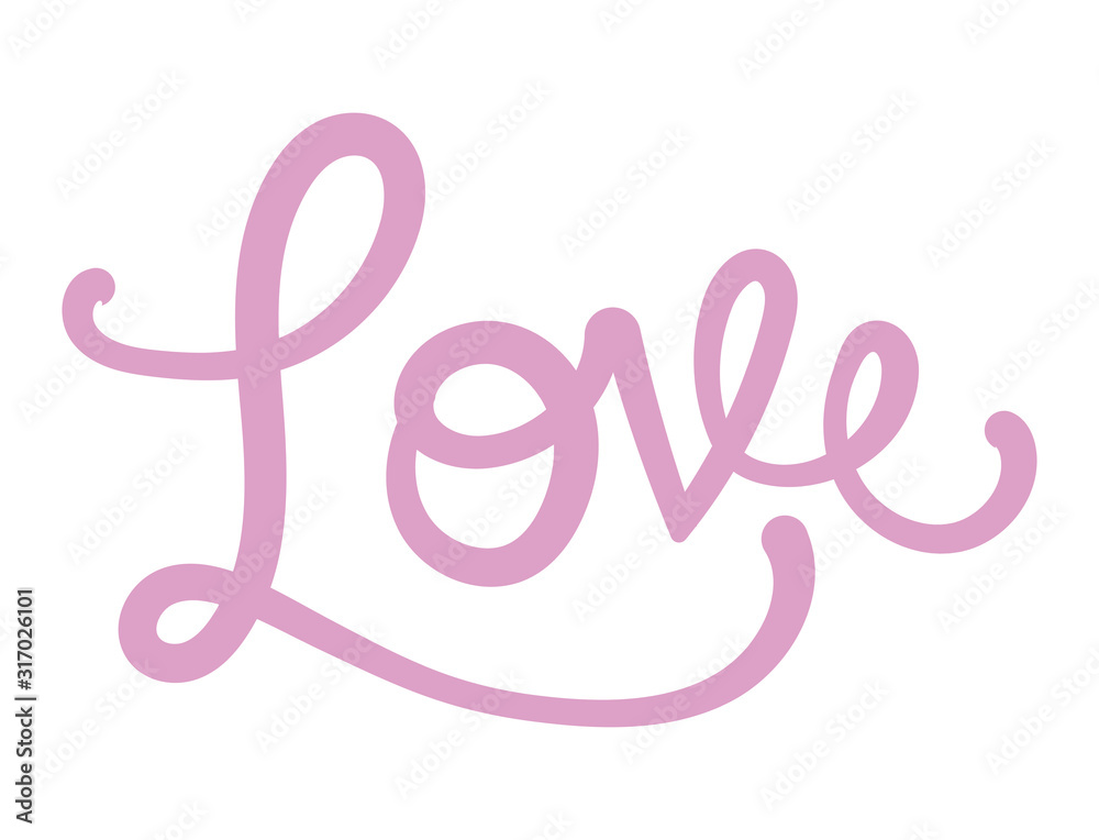 Isolated love text vector design Isolated love text vector design