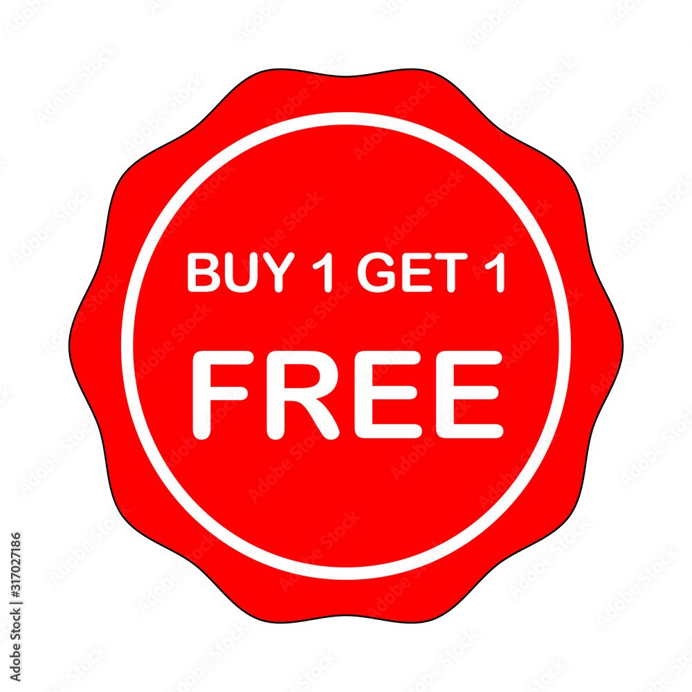Buy 1 Get 1 Free,red ribbon seal for sale tag, banner, sticker, label. Buy 1 Get 1 Free,red ribbon seal for sale tag, banner, sticker, label.