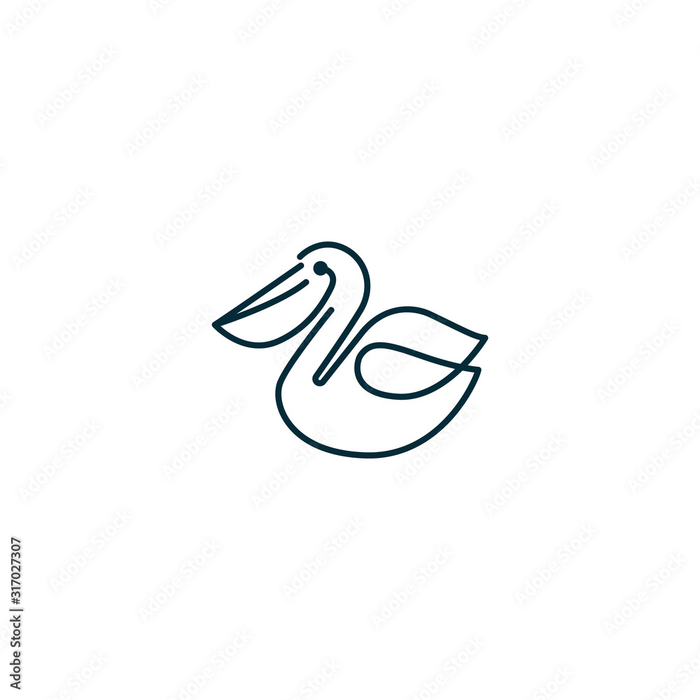 Pelican Bird Logo Design Template Vector Pelican Bird Logo Design Template Vector