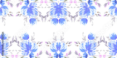 Flower scribble seamless pattern. Romantic artistic textile vector print surface design.