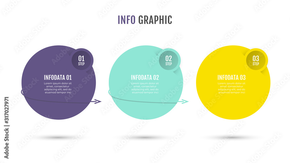 Vector Infographics circle design template with number options and 3 ...