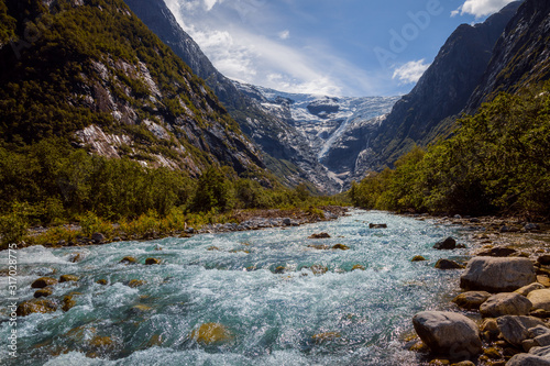 Beautiful Nature Norway Glacier Kjenndalsbreen.