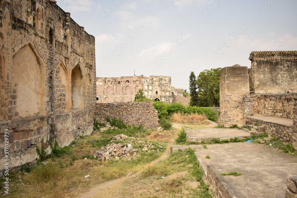 Old Ancient Structure of Golconda Fort in India