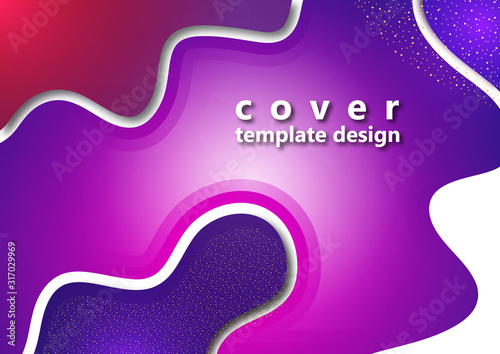 Modern geometric wave pattern background, dynamic shapes, small particles, bright colors. Cover design, poster, flyer, book design.