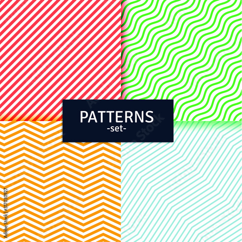 Collection of geometric minimal lines pattern set.