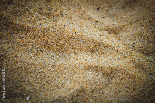 Close view of the beach sand in Elliot's Beach, Chennai, India
