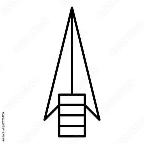 primitive weapon arrow line icon