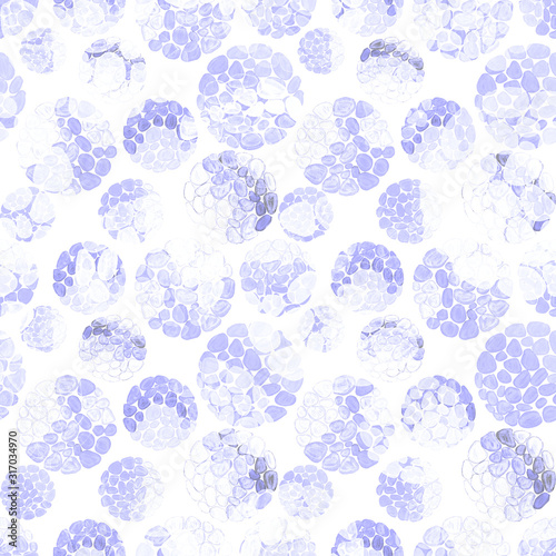 Creative seamless pattern with hand drawn circles with spots and triangles. G...
