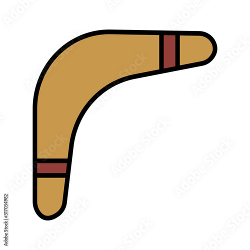 primitive weapon boomerang flat icon