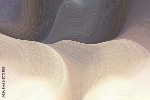 artistic wave fluid lines with elegant curvy swirl waves background illustration with ash gray, silver and dim gray color