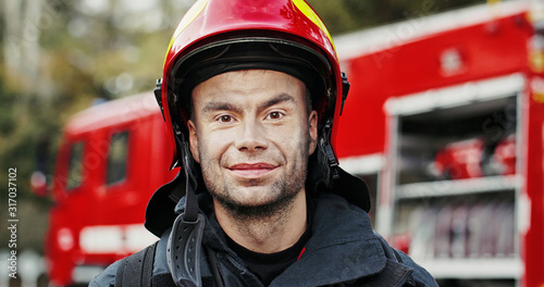 Firefighter portrait on duty