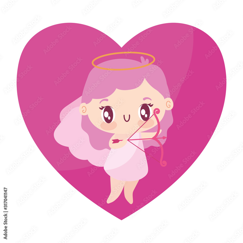 Isolated girl cupid cartoon vector design Isolated girl cupid cartoon vector design