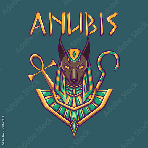 anubis illustration for e-Sport logo, print t-shirt and poster