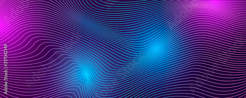 Tech background with abstract wave lines.