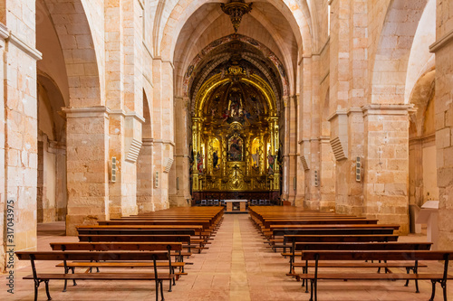View of the interior of the Cistercian monastery church  Sta Maria of Huerta  Aragon  Spain