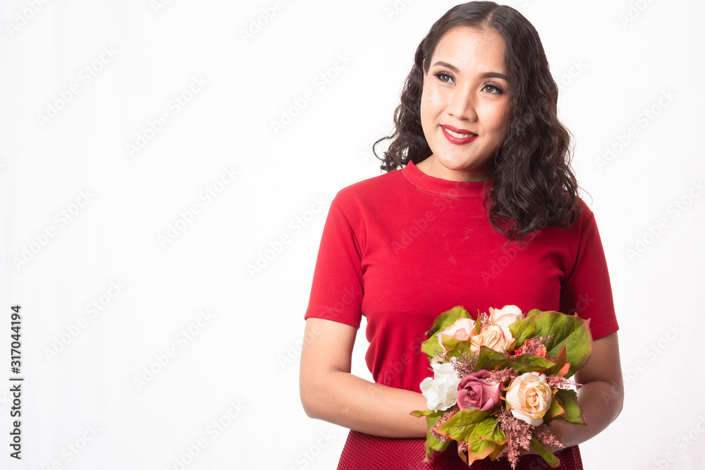 Girl red dress concept Valentine day Girl red dress concept Valentine day