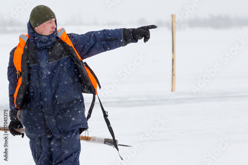 Portrait of a fitter with a bogr photo