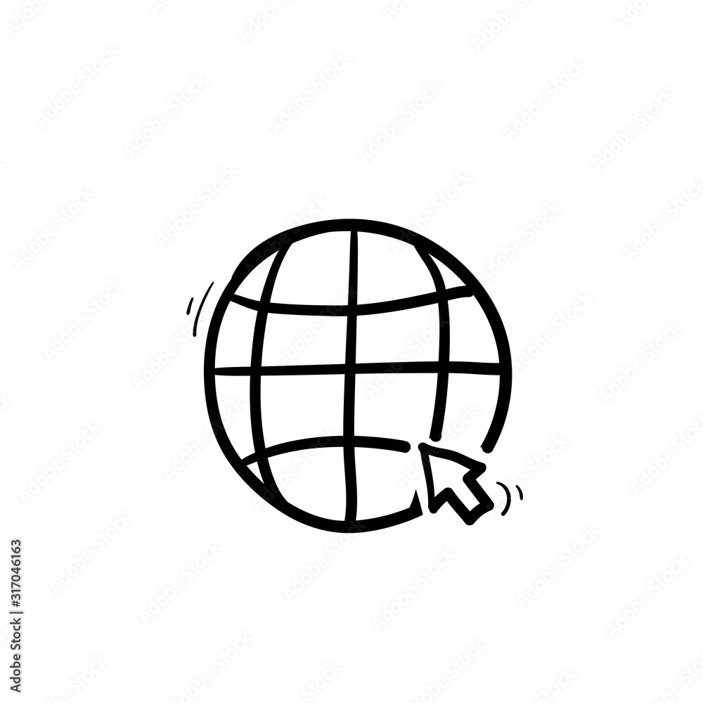 hand drawn Internet. go to website symbol vector icon illustration doodle hand drawn Internet. go to website symbol vector icon illustration doodle