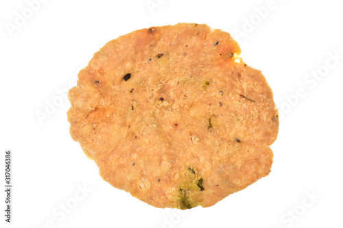 Indian snacks mathi isolated on white background