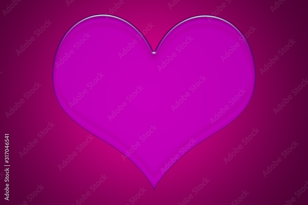 Fondo y corazón de color rosa para San Valentín.