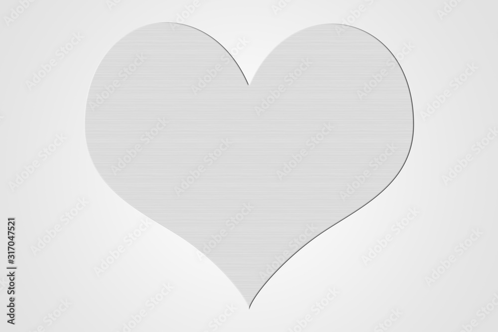 Fondo y corazón de color gris para San Valentín.
