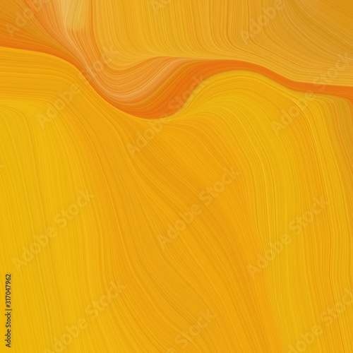 beautiful square graphic with golden rod, coffee and pastel orange color. smooth swirl waves background design