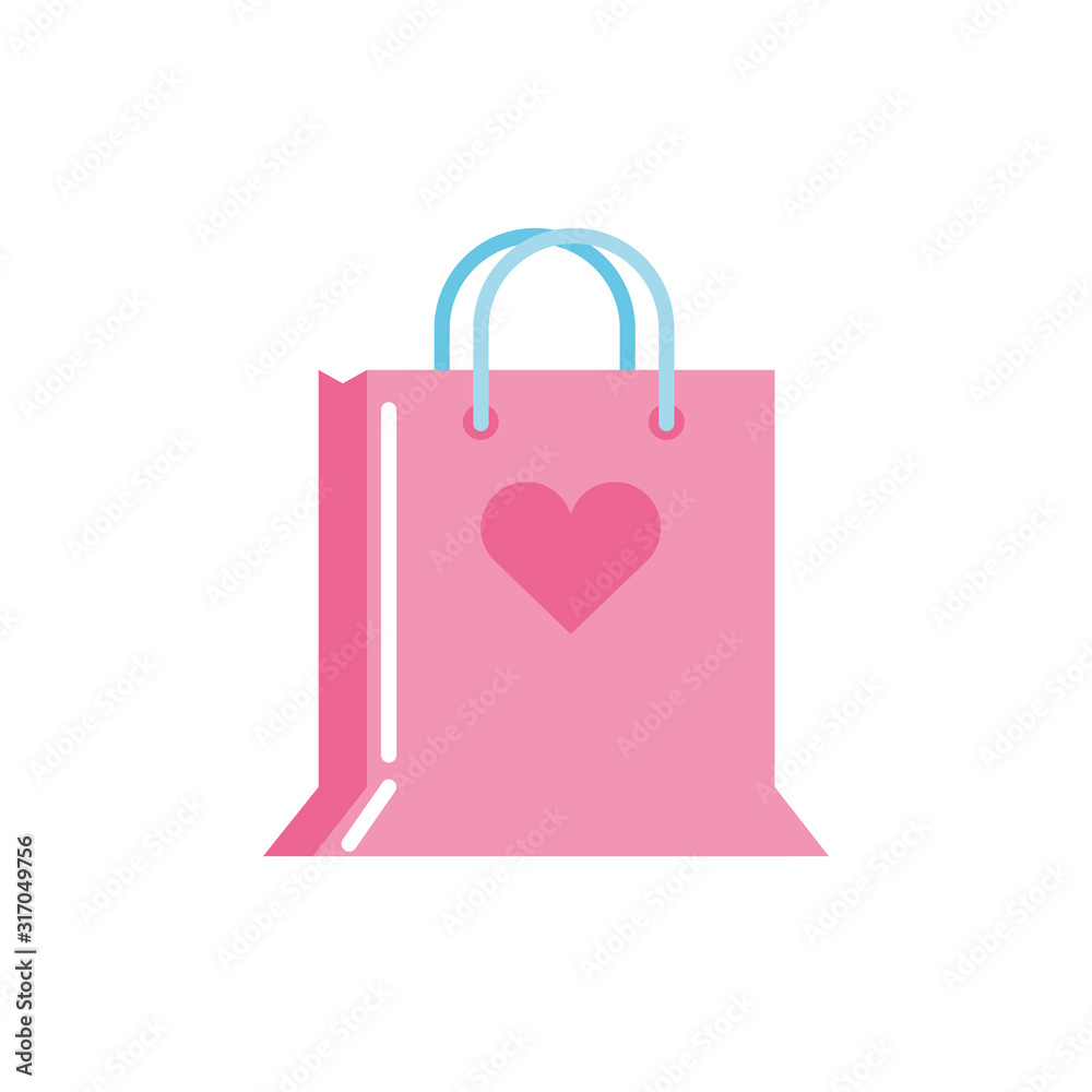 Isolated shopping bag and heart vector design Isolated shopping bag and heart vector design