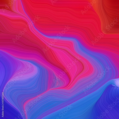 dynamic square graphic. abstract waves design with crimson, slate blue and royal blue color