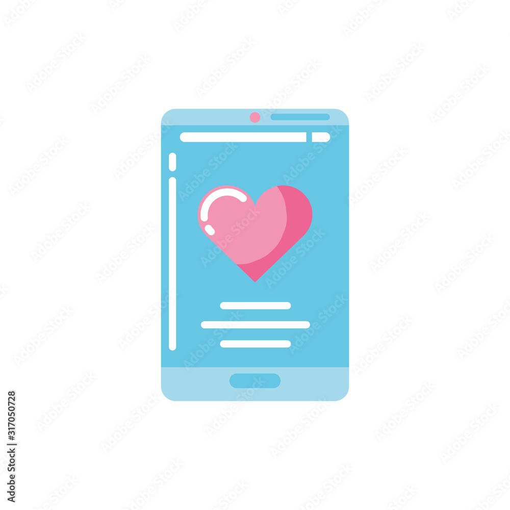 Isolated heart inside smartphone vector design Isolated heart inside smartphone vector design