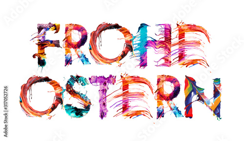 Frohe Ostern Banner mit bunten Buchstaben